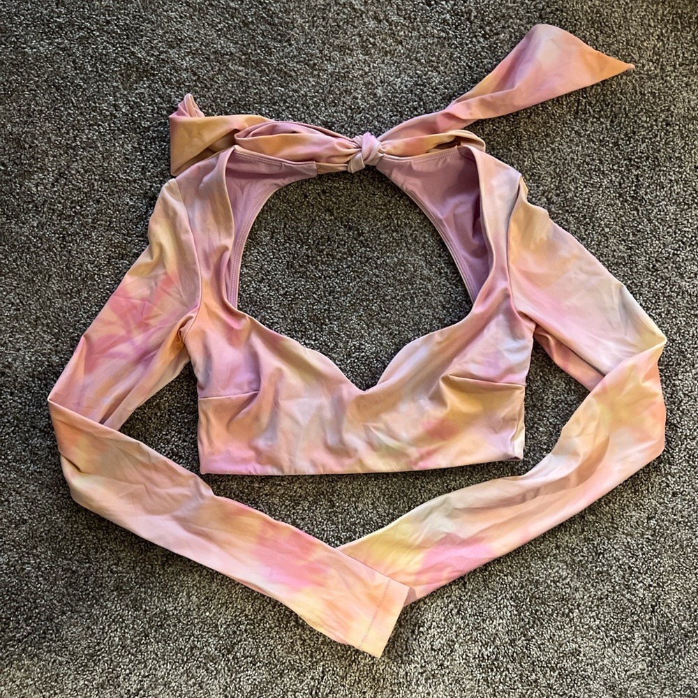 POPFLEX Siren Sweetheart Tie-Back Bikini Top- Floral Haze